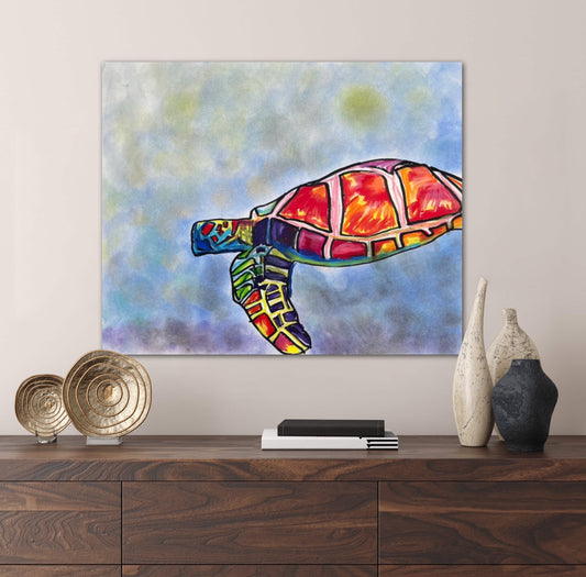 Colorful Sea Turtle - fine prints of original artwork