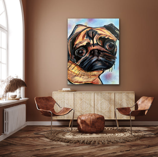 Cutest PUG - Stretched Canvas Print in more sizes