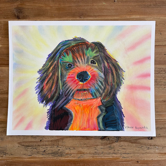 Colorful Dog - ORIGINAL 11x14"