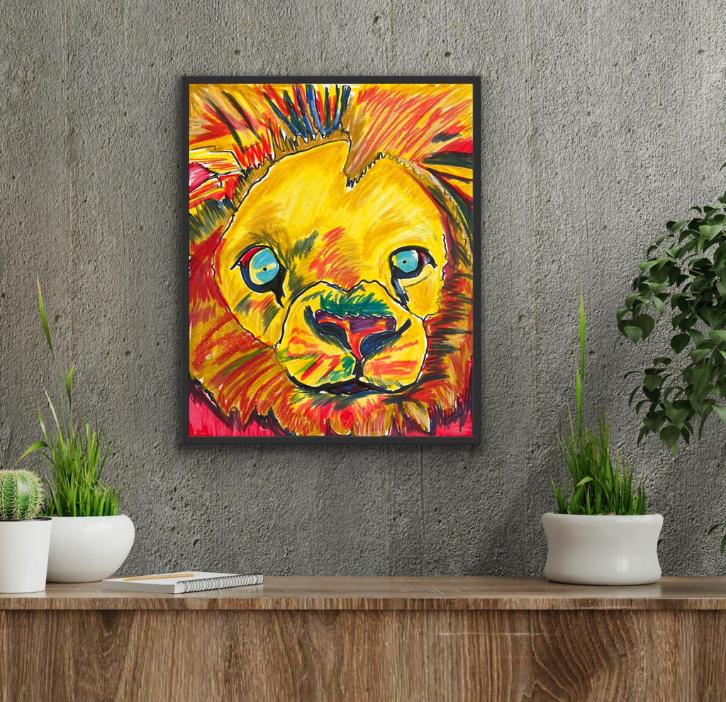 Silly Lion - ORIGINAL  14x17”