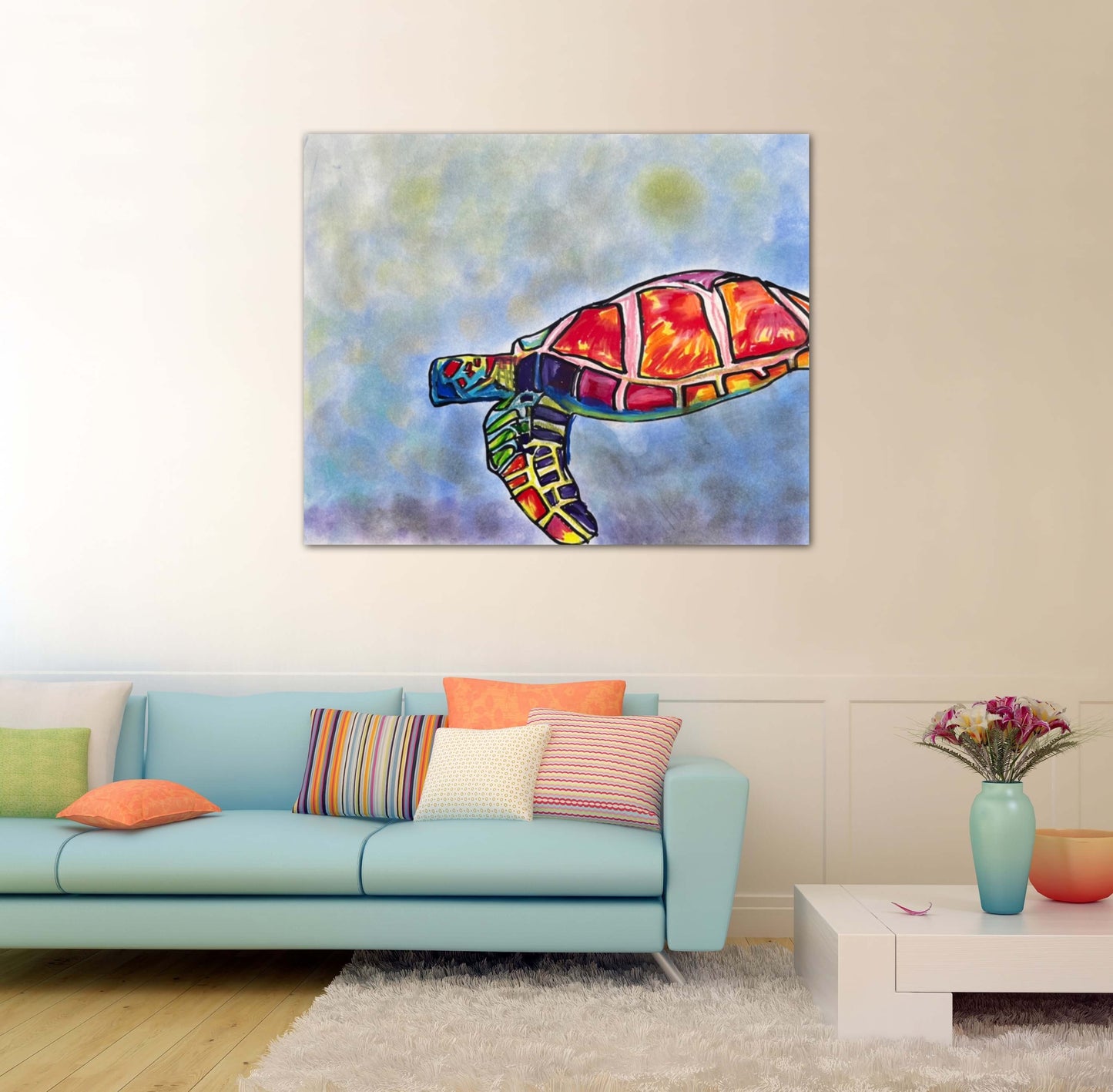 Colorful Sea Turtle - fine prints of original artwork