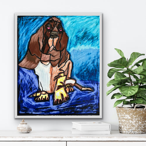 Basset Hound - ORIGINAL 14x17" - Vichy's Art