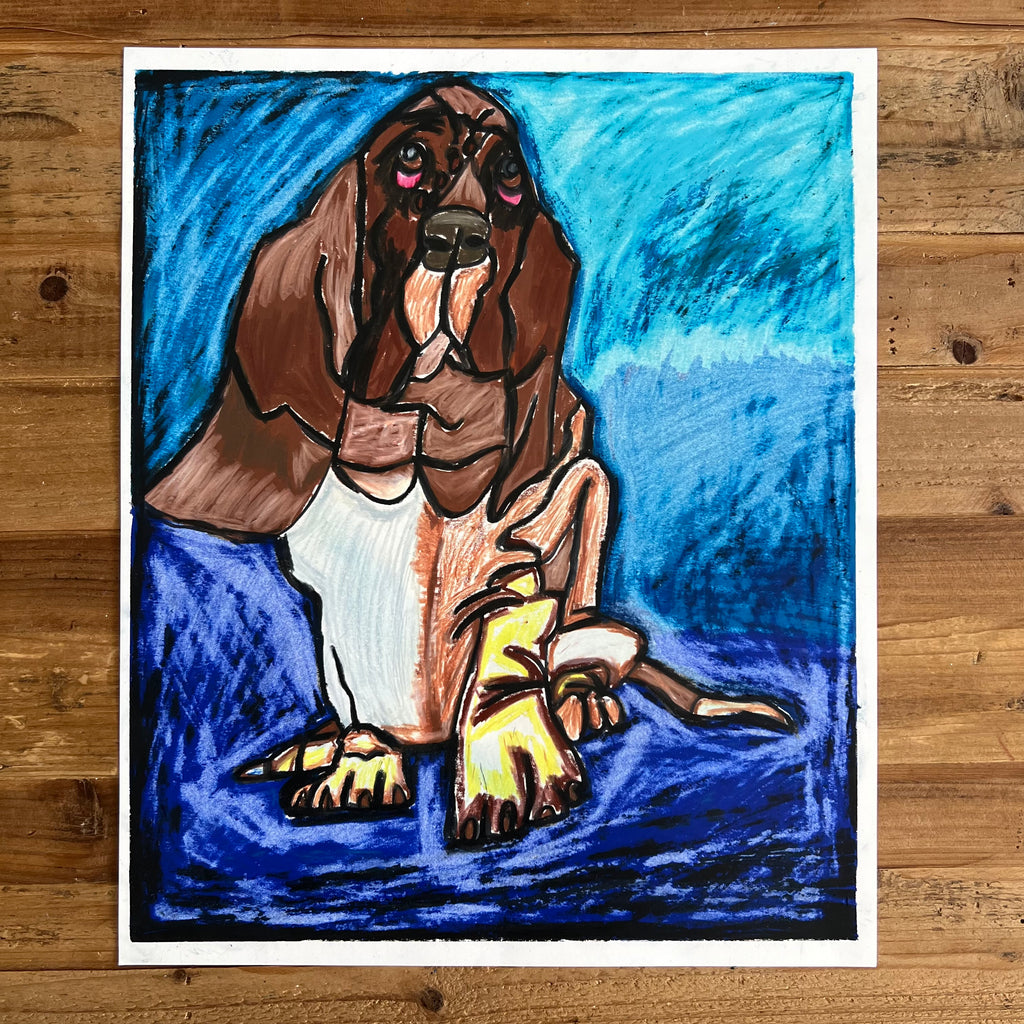 Basset Hound - ORIGINAL 14x17"