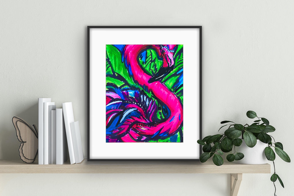 Purple Flamingo - fine prints and canvas prints in more sizes - Vichy's Art