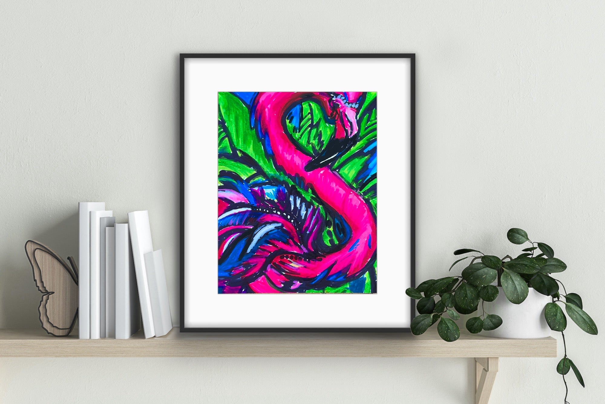 Purple Flamingo - fine prints and canvas prints in more sizes - Vichy's Art