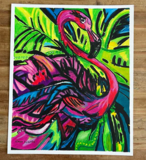 The Flamingo, Downloadable File, Printable Painting, Digital Download