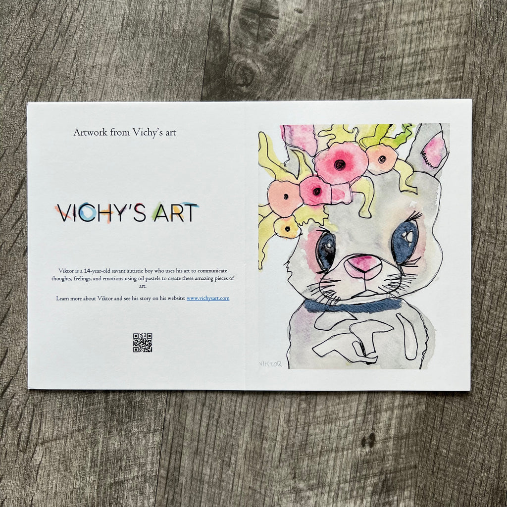 Bunny with Flowers - Greeting cards