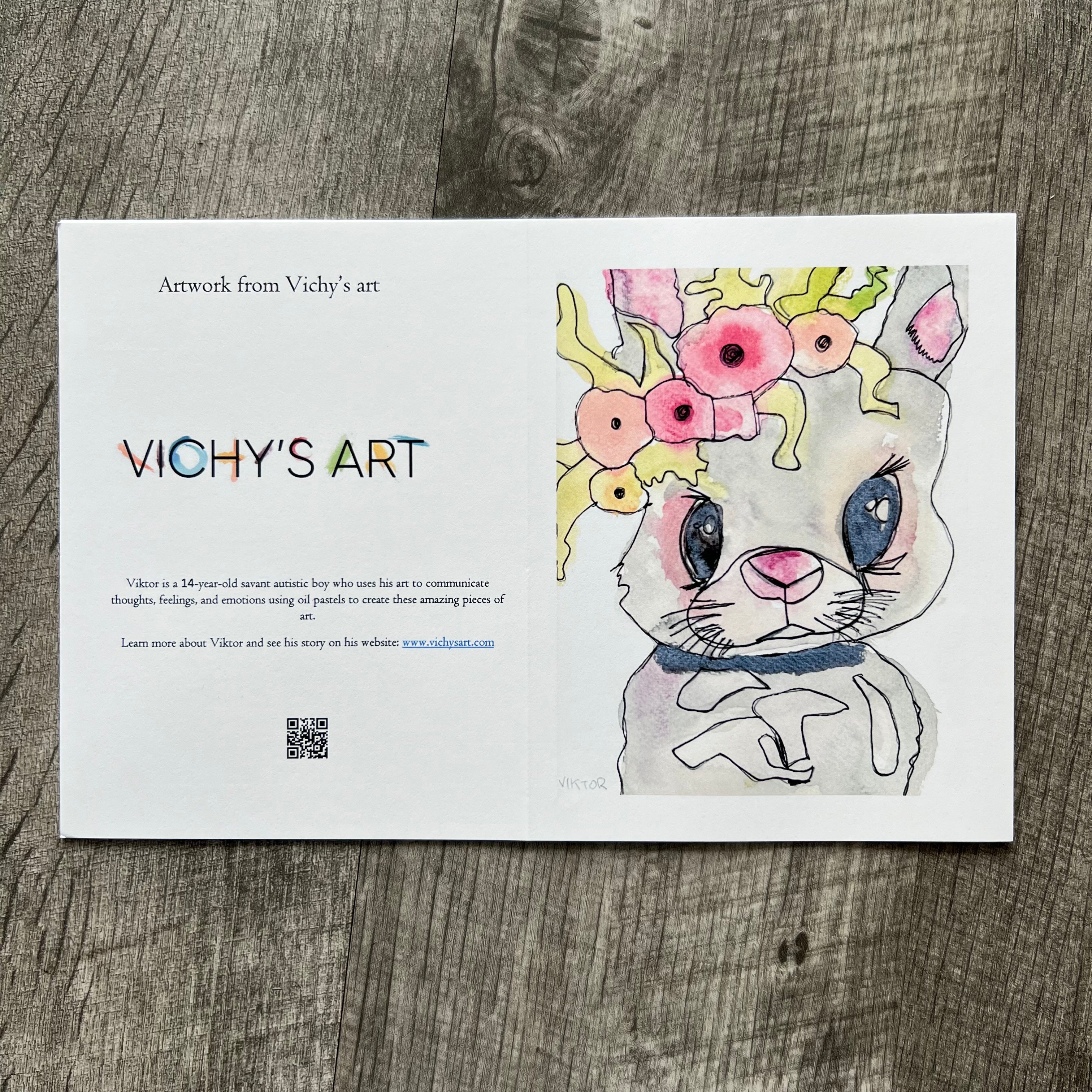 Bunny with Flowers - Greeting cards