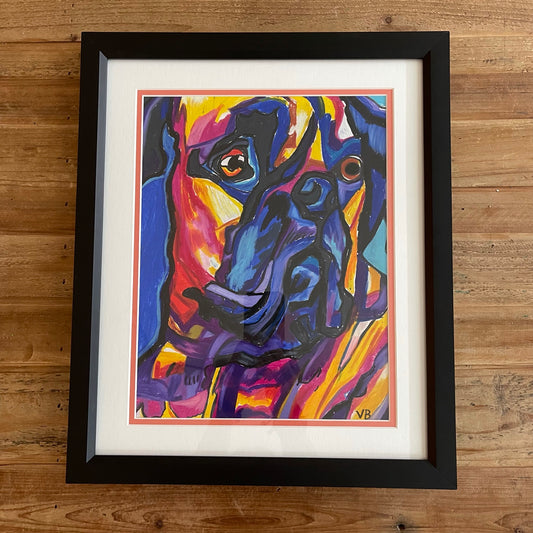 Colorful Dog - FRAMED - ORIGINAL 11x14”