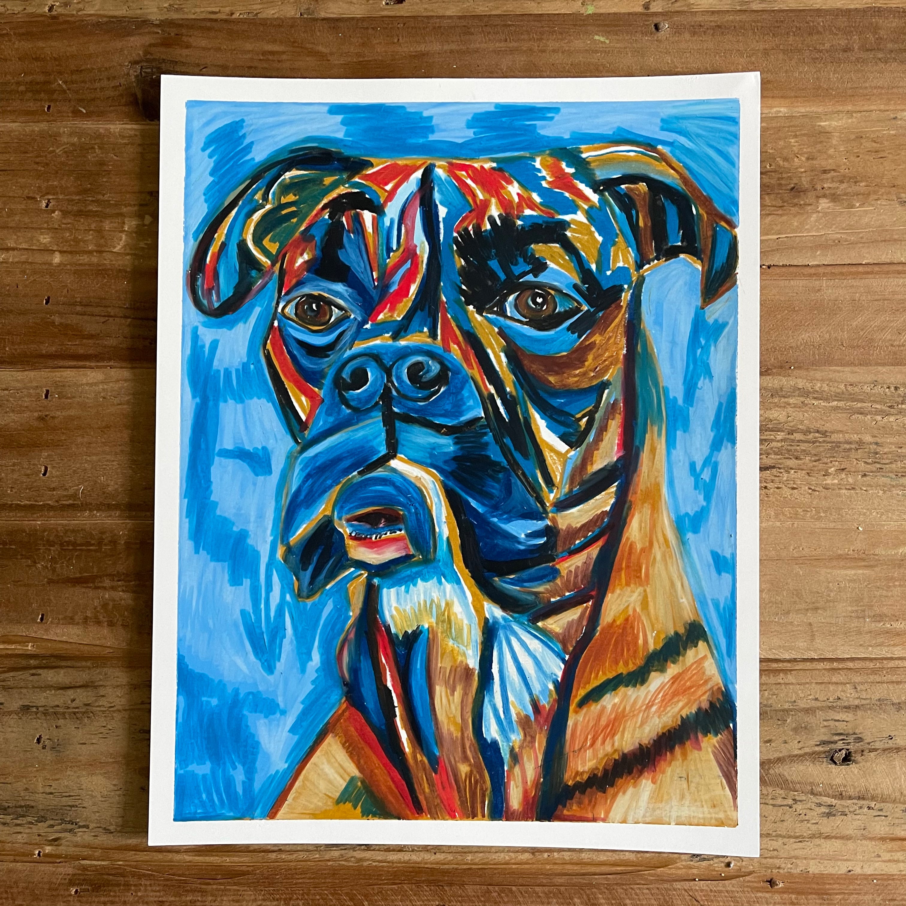 Blue Boxer - ORIGINAL 11x14"