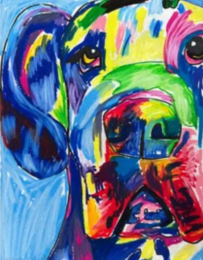 Colorful Grate Dane Dog - fine prints of original artwork