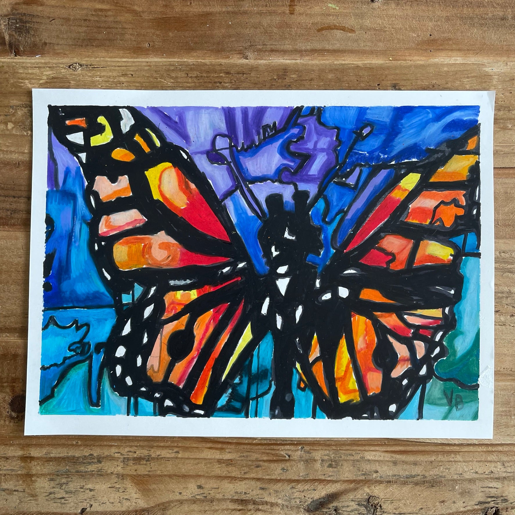 Monarch Butterfly  - original 9x12" - Vichy's Art