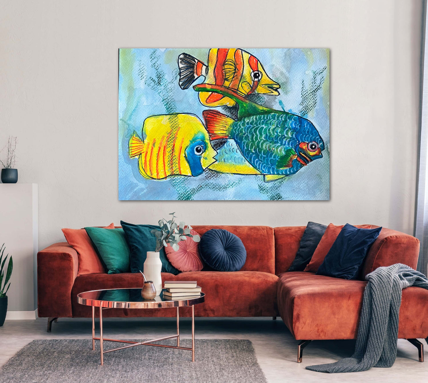 Three Colorful Fish - Print, Poster or Stretched Canvas Print in more sizes