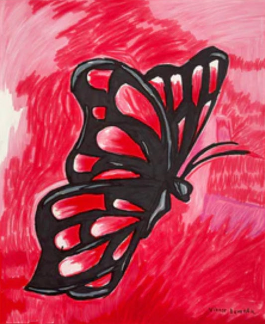 Red Butterfly - ORIGINAL 14x17” - Vichy's Art