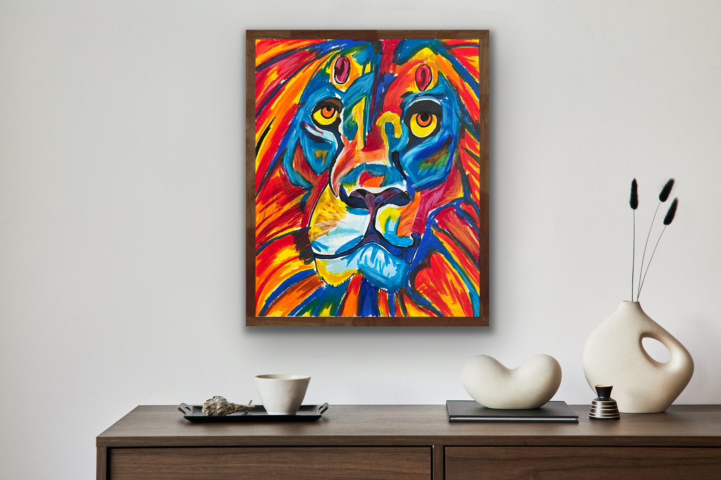 Colorful Lion - Print, Poster or Stretched Canvas Print in more sizes