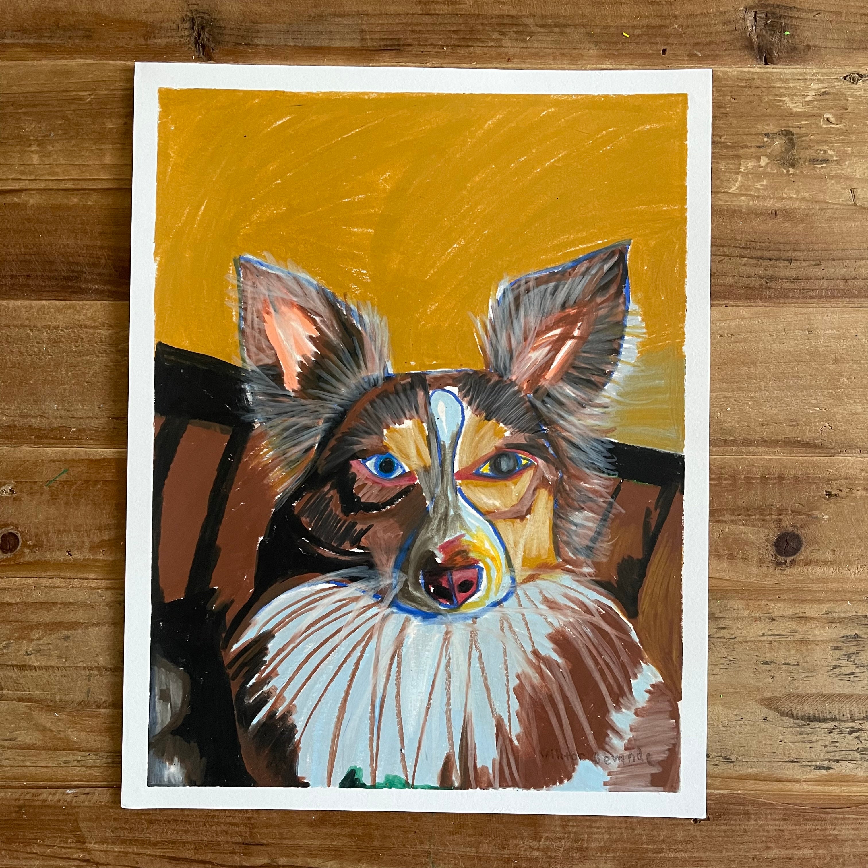 Mini Australian Shepherd  - ORIGINAL 11x14" - Vichy's Art