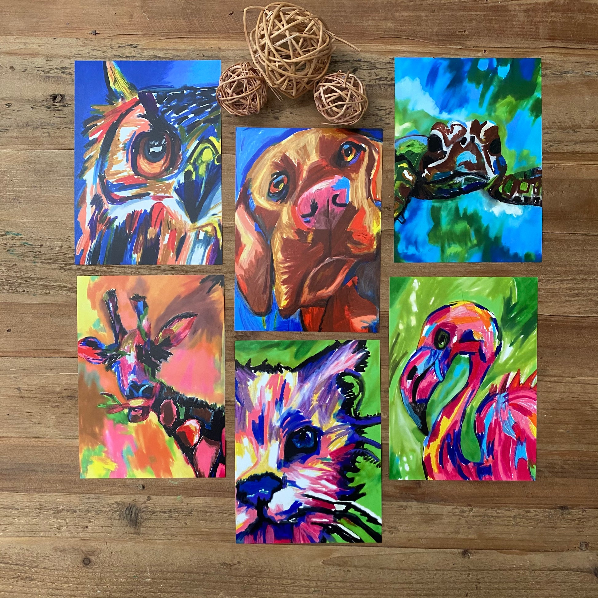 Animals - Set of 6 prints/canvas prints - Vichy's Art