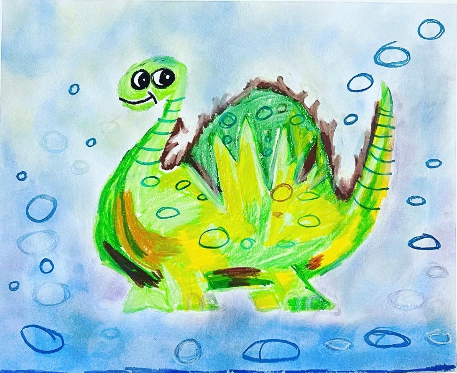 Nessie - ORIGINAL OIL PASTEL - 14x17”