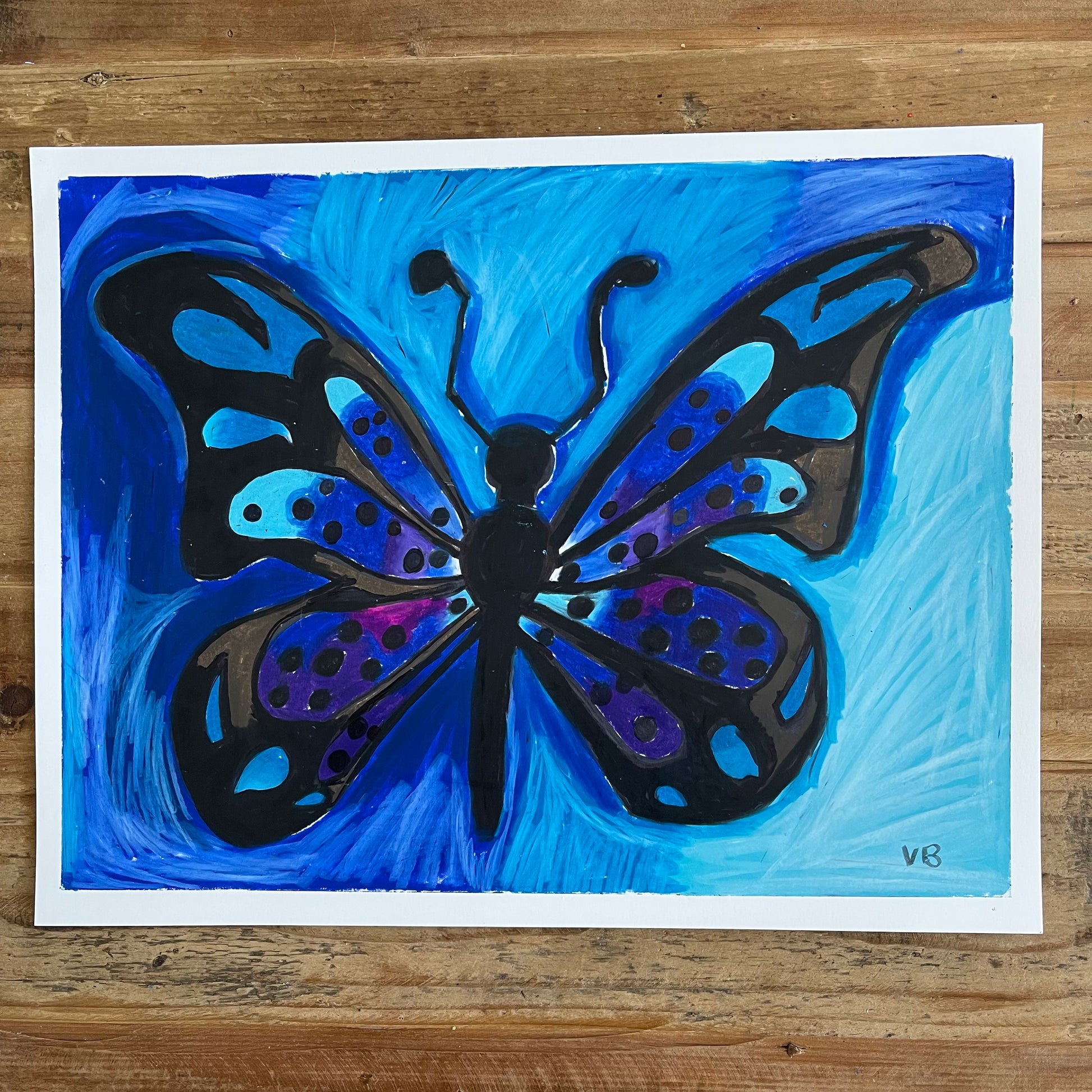 Violet Butterfly 11x14” - ORIGINAL - Vichy's Art