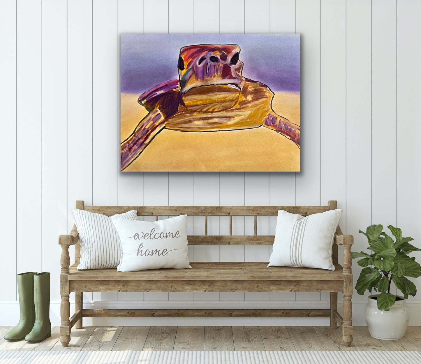Purple  Turtle - Art Prints