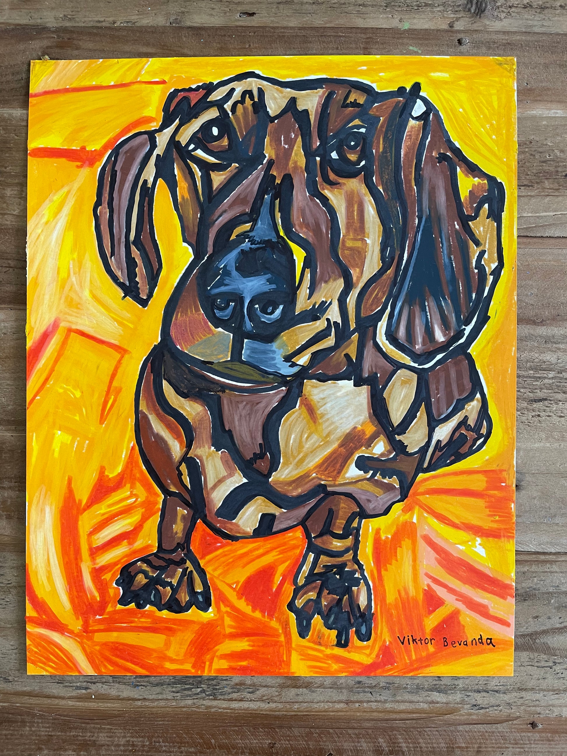 Dachshund - ORIGINAL 11x14” - Vichy's Art