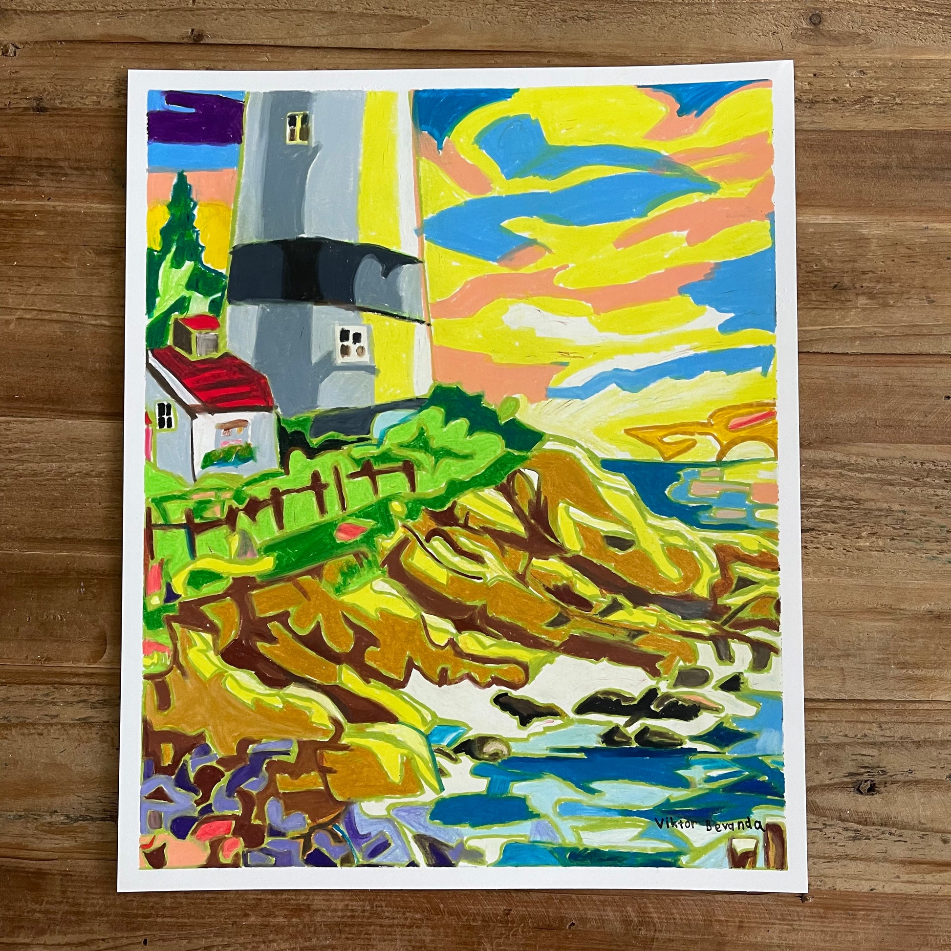 Lighthouse - ORIGINAL 14x17” - Vichy's Art