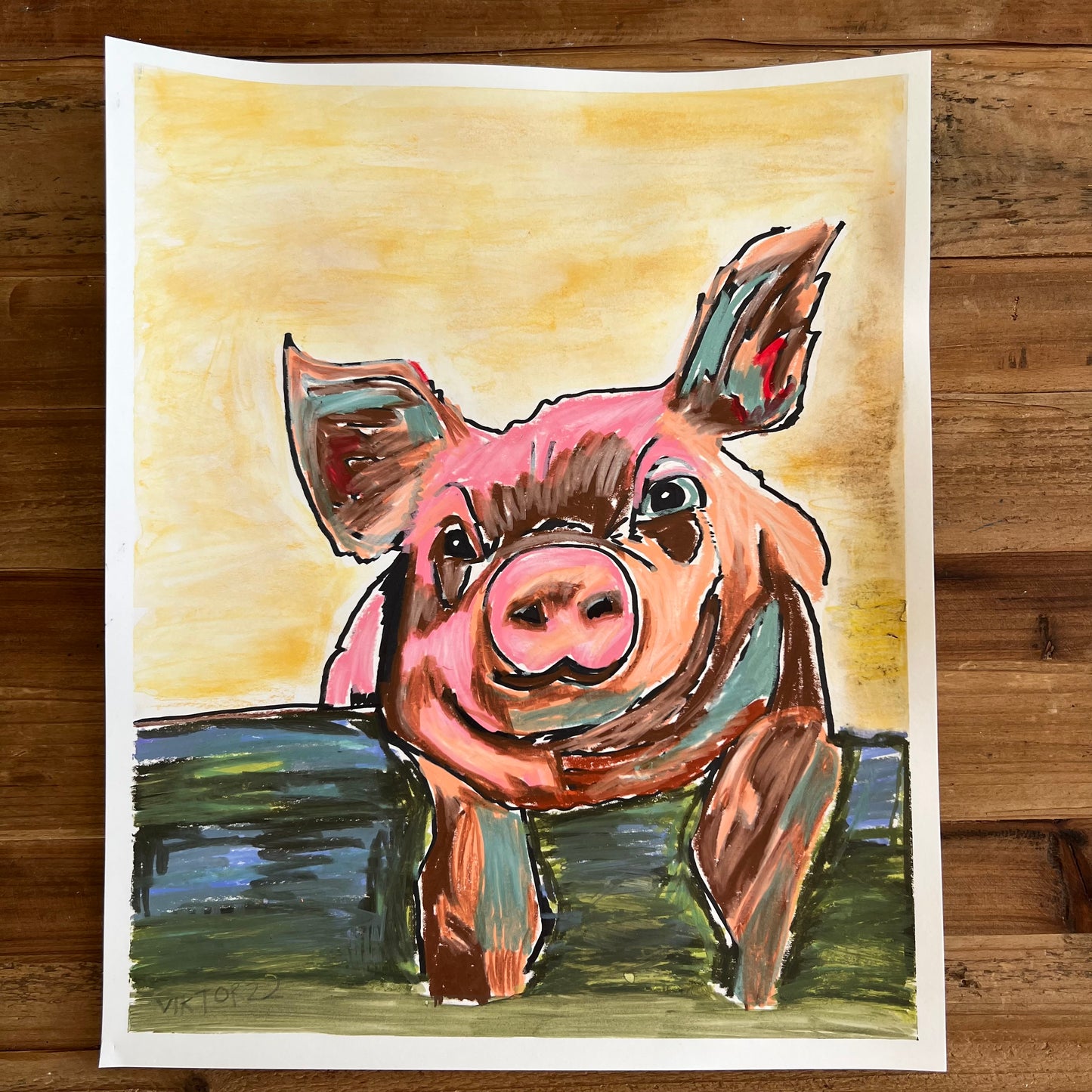 The PIG - ORIGINAL  14x17”
