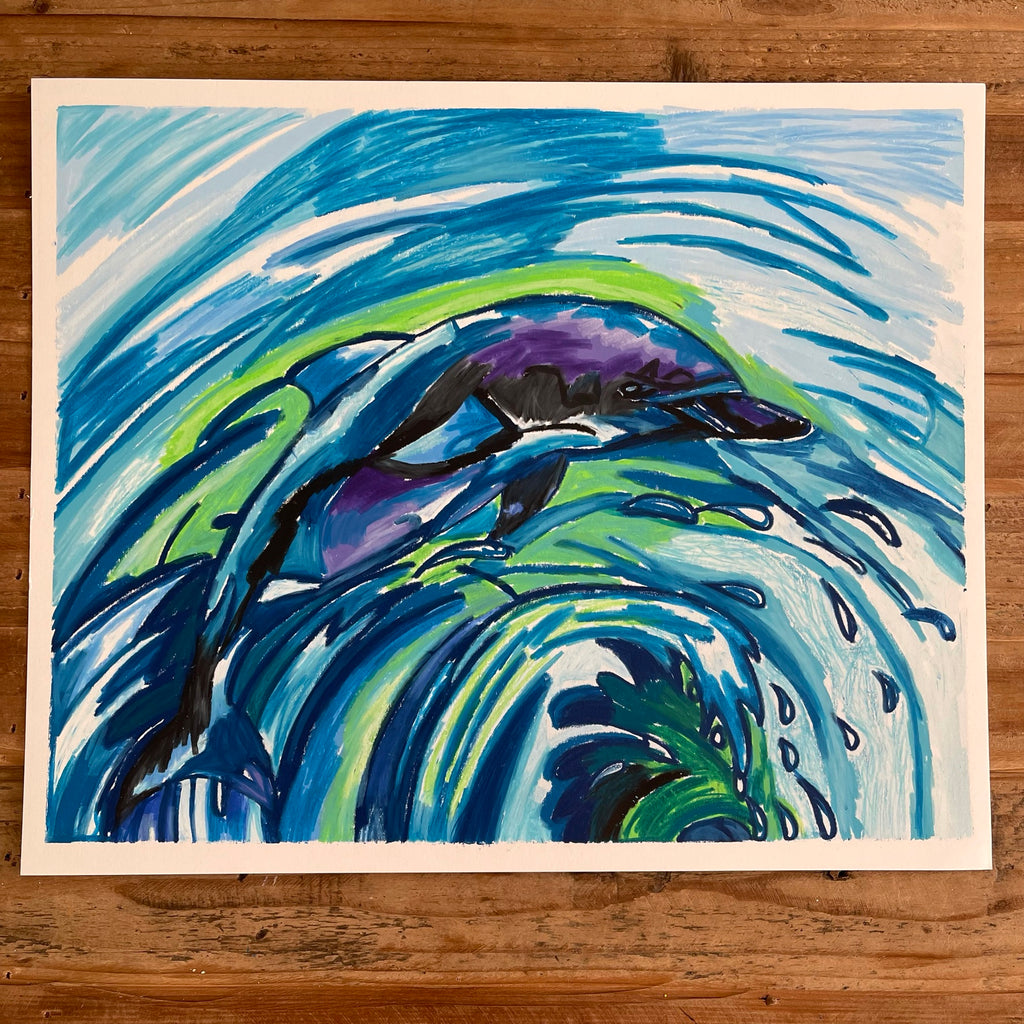 Dolphin - ORIGINAL 14x17” - Vichy's Art