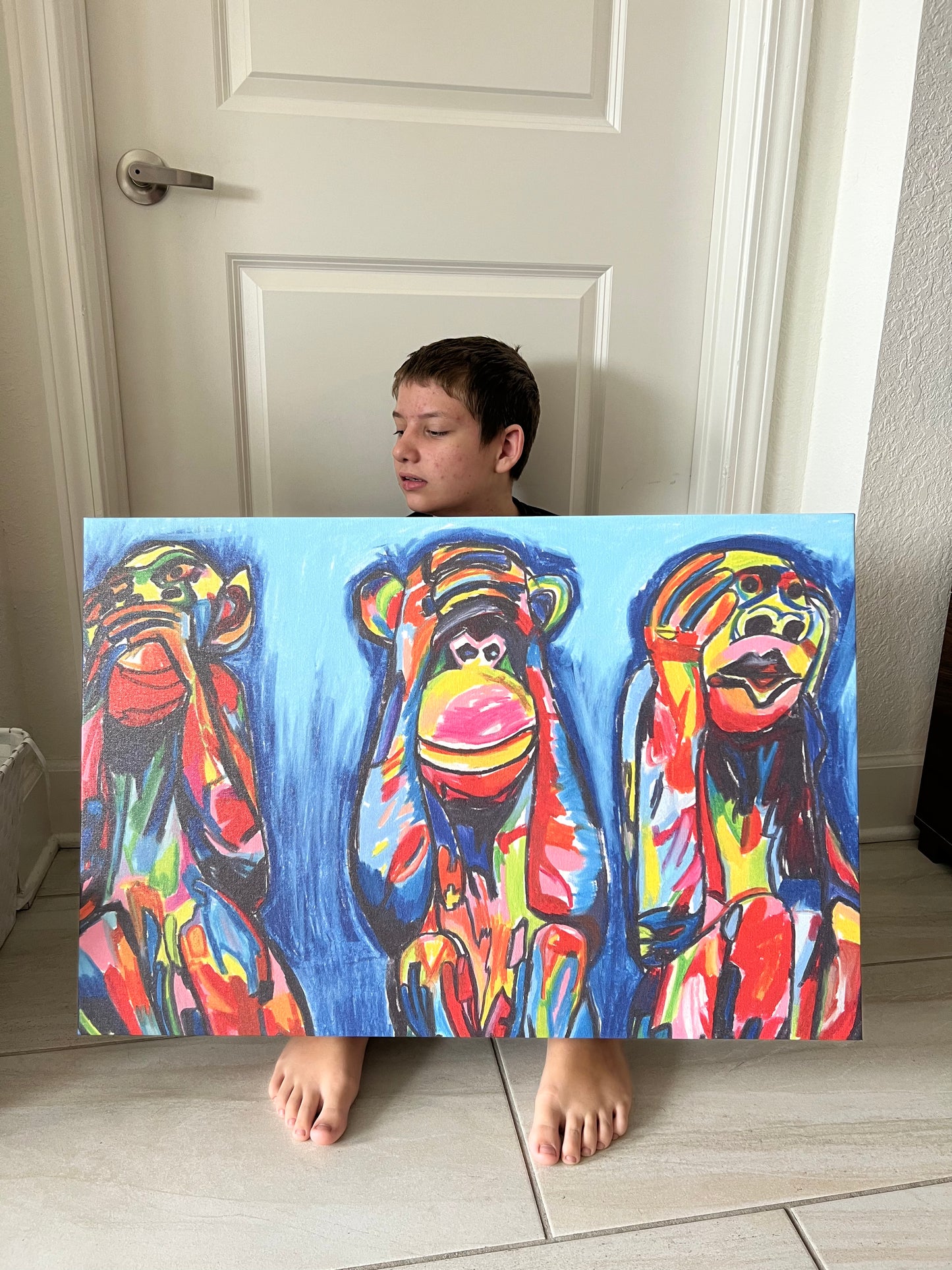 Wise Monkeys - fine prints and canvas prints in more size - Vichy's Art