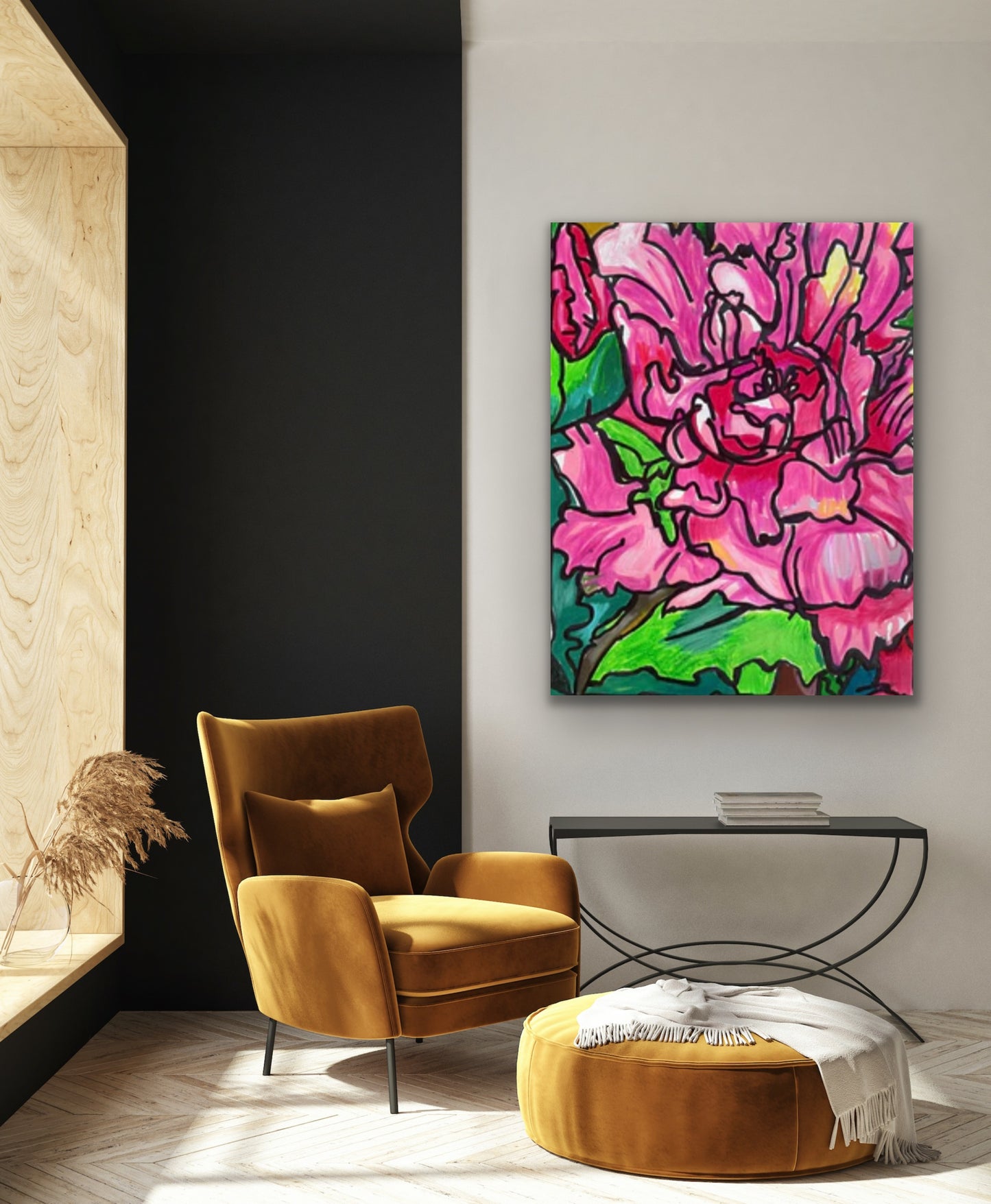 Mountain Blossom Flower - Stretched Canvas Print in more sizes