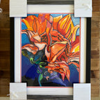 Fire Flower - Sunflower - ORIGINAL 14x17" FRAMED