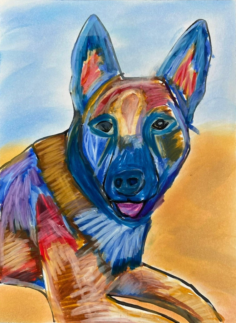 German Shepherd Dog - ORIGINAL 9x12"