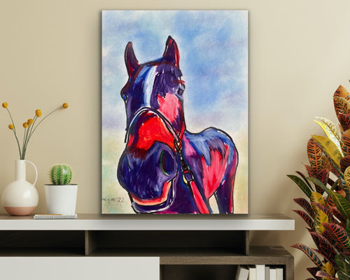 Blue Horse - Art Prints - Vichy's Art