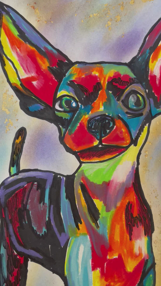 Golden Chihuahua - ORIGINAL 11x14”